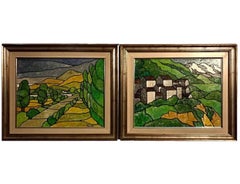 Pair of Acrylic Landscape Paintings by Italian Artist ‘Tenati’