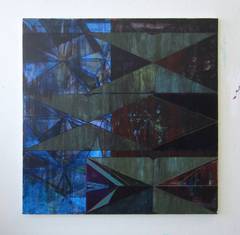 Joe Lloyd, Dark Green #1, acrylic on canvas, geometric abstract painting, 50x50