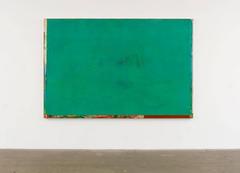 Daniel Brice, OX 33, oil on canvas, aqua green painting, 60 x 80 inches