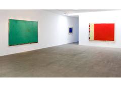 Daniel Brice, OX 33, oil on canvas, aqua green painting, 60 x 80 inches