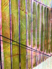 Joe Lloyd, Green Pattern, 2017, acrylic on canvas, abstract painting, 50x50 in