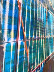 Joe Lloyd, Blue Pattern, acrylic on canvas, abstract painting, 48 x 60 inches