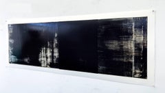 Daniel Brice, Untitled (OX 45), 2017, oil on paper, 18 x 51 inches, abstract