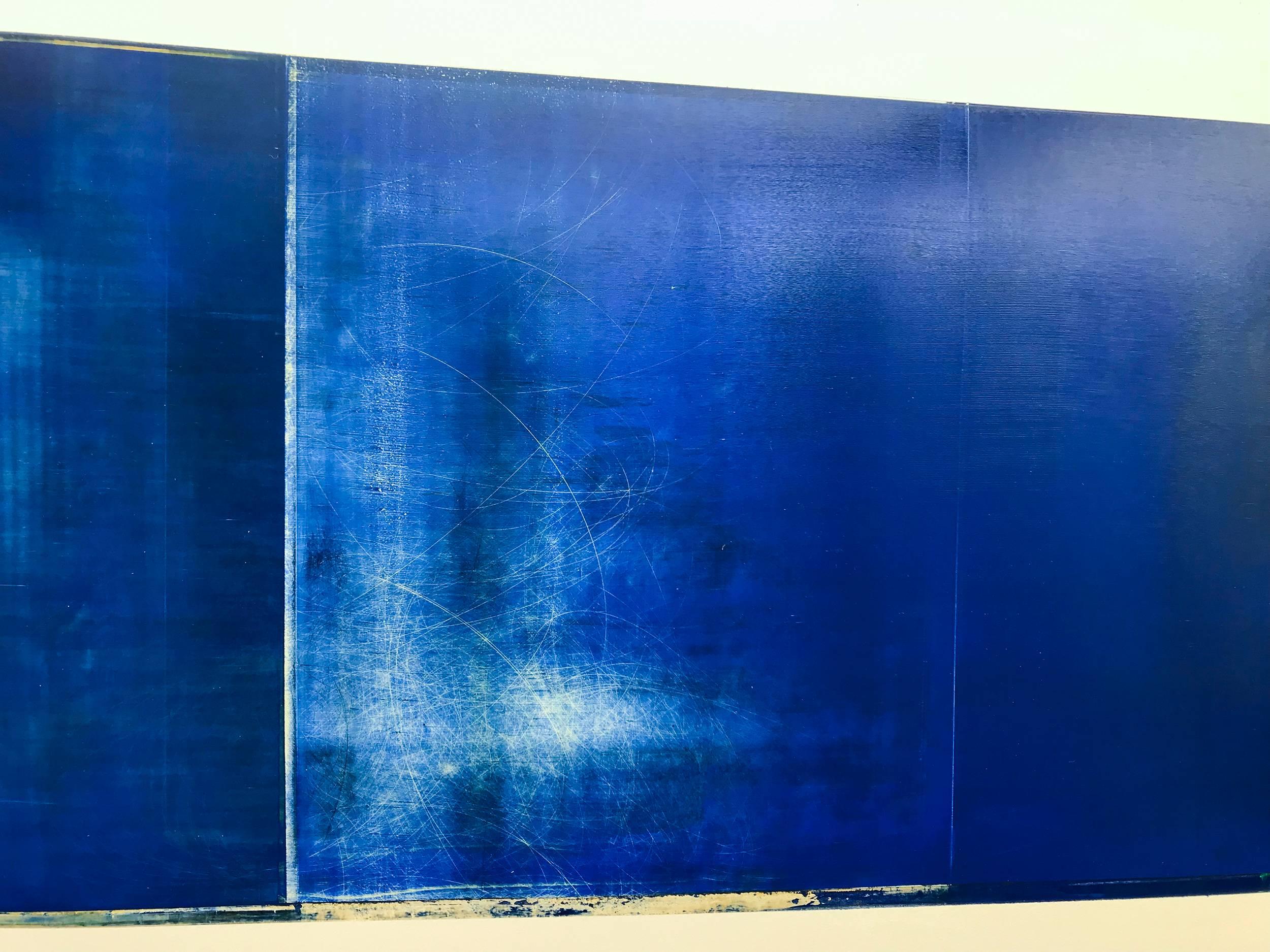 Daniel Brice, Untitled (OX 48), 2017, oil on paper, 18 x 51 inches, abstract For Sale 1