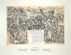 ELEGY FOR MY SHTETL Signed Lithograph 1938 Yiddish Poem, Jewish History