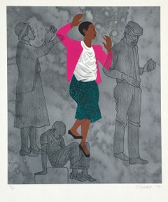 WALKING BLINDLY Signed Limited Edition Lithograph, 1992 For My People Suite