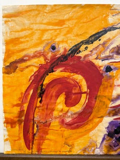 Solar Reverie, 1980s Expressionistic Abstract Watercolor, Signed 19 x 24.75"