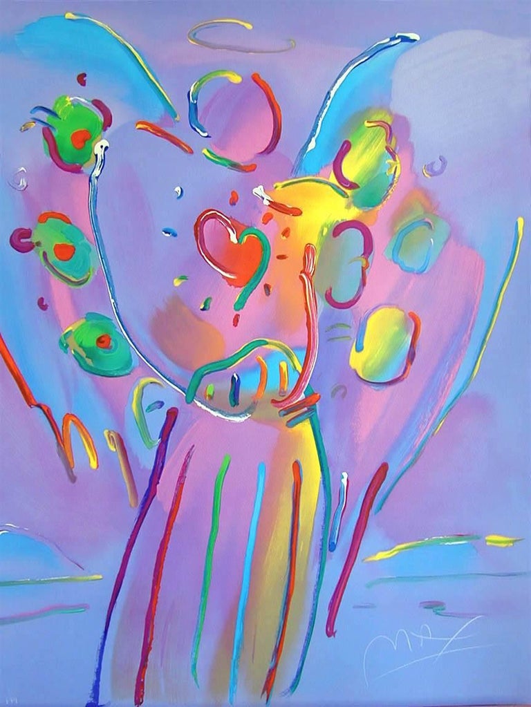 Peter Max - Angel With Heart, Print For Sale at 1stdibs