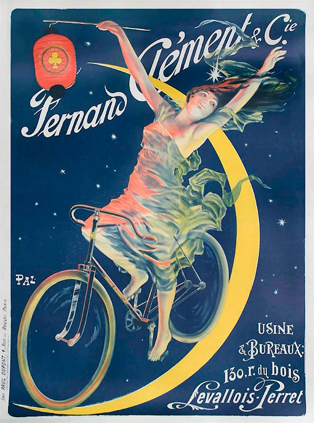 Pal (Jean de Paléologue) Figurative Print - Fernand Clement Bicycles, Hand Drawn Lithograph, Oversize Art Poster 52"