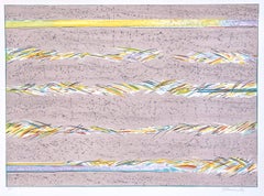 Lithographie signée DREAMFIELDS III : TAUPE, abstrait pastel multicolore
