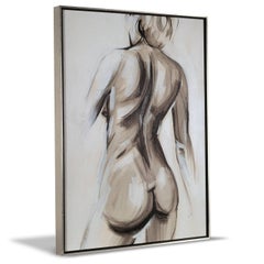 Contemporary Nude I, Figurative Fine Art Painting, Neutral, Acrylic on Canvas