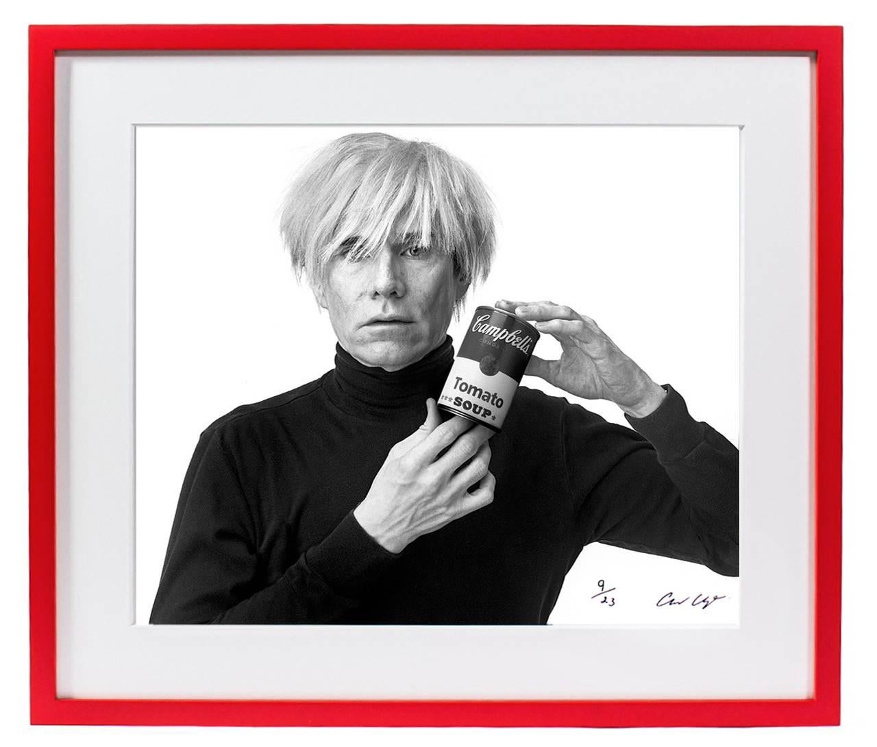 Andrew Unangst Portrait Photograph - Warhol with Campbell's Soup Can