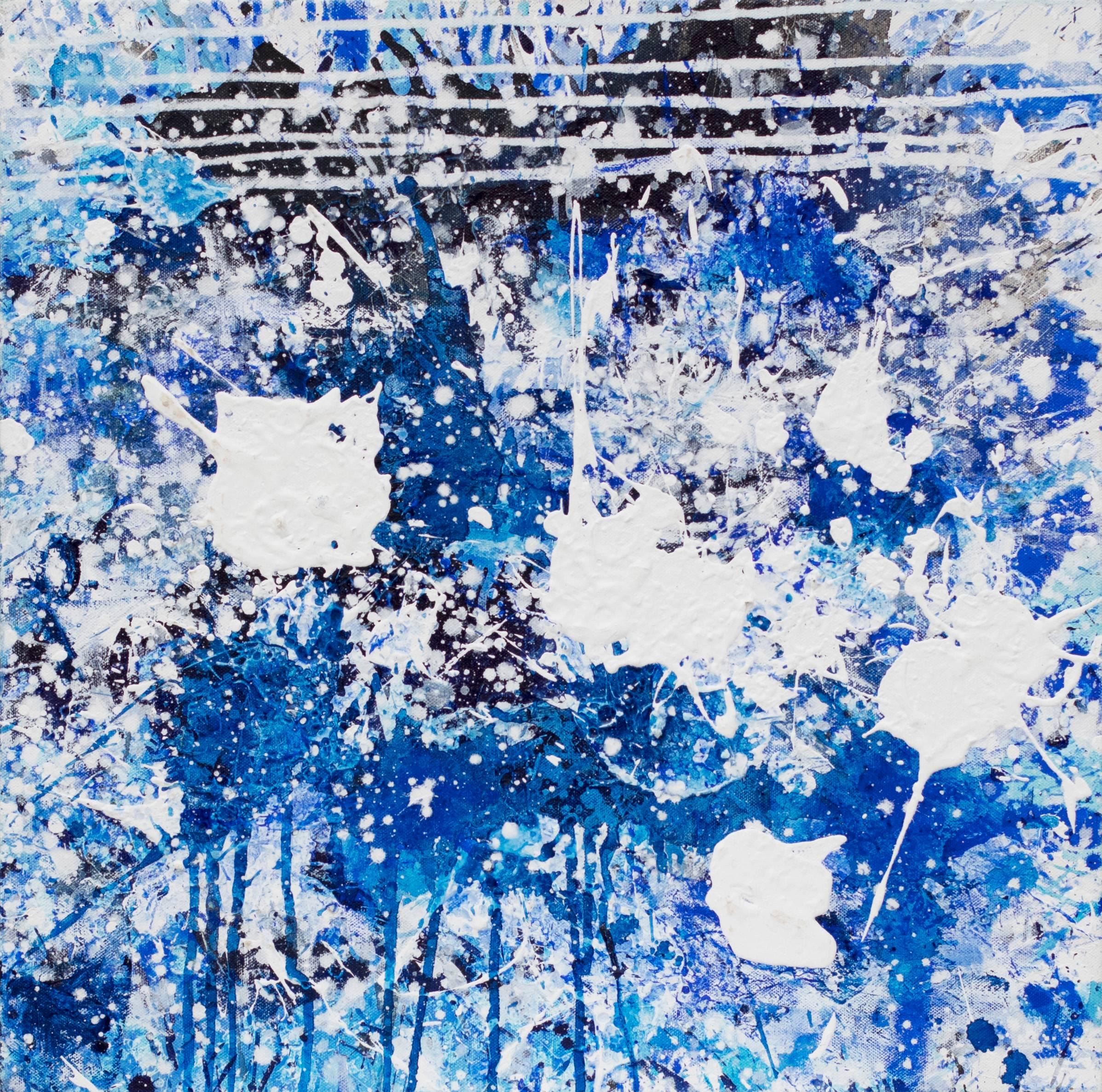 J. Steven Manolis Abstract Painting - Splash (Blue) (Water Painting)