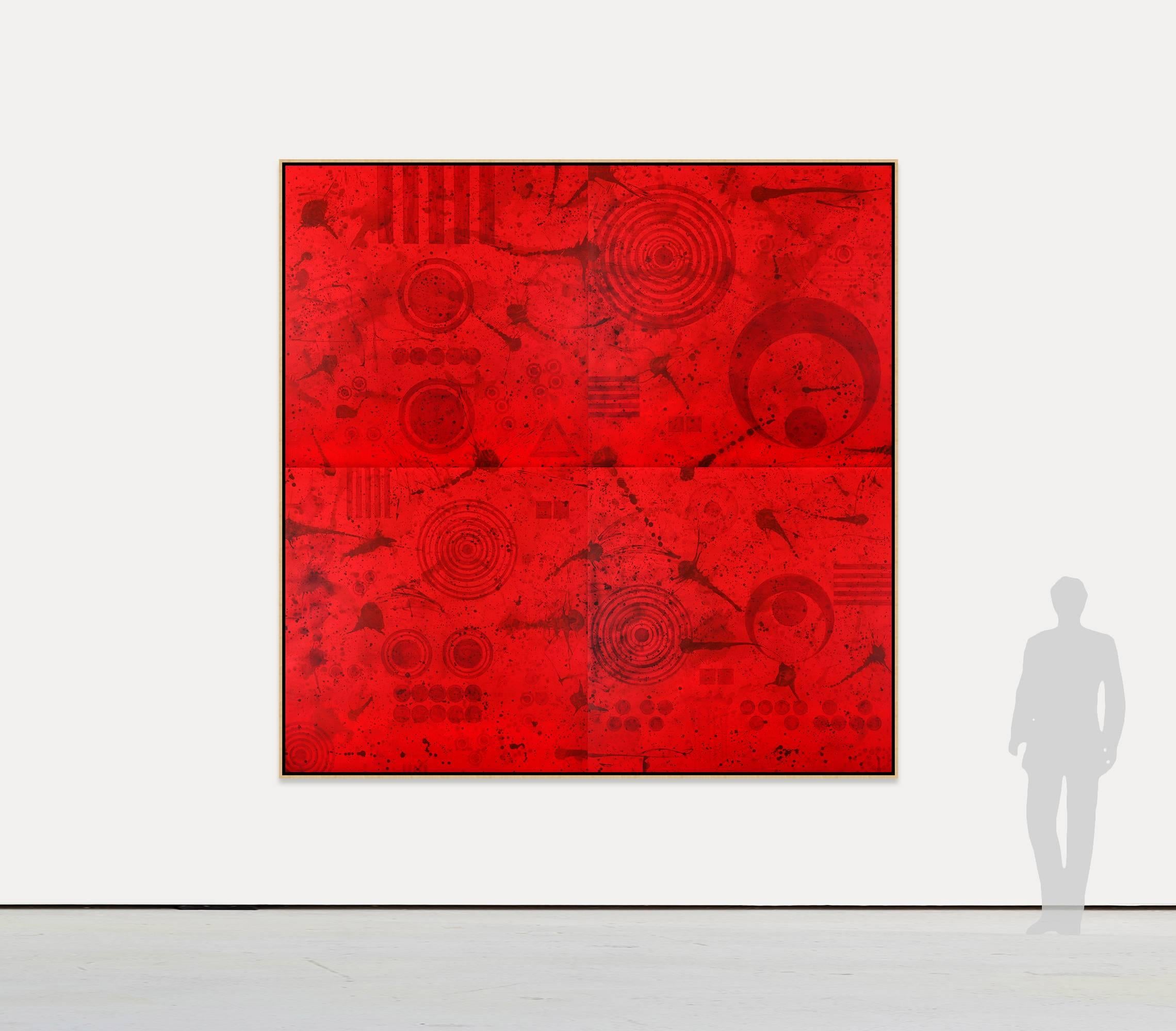 REDWORLD Glaze - Abstract Expressionist Painting by J. Steven Manolis