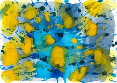 Splash - Sun & Water (Blue, Yellow Painting)