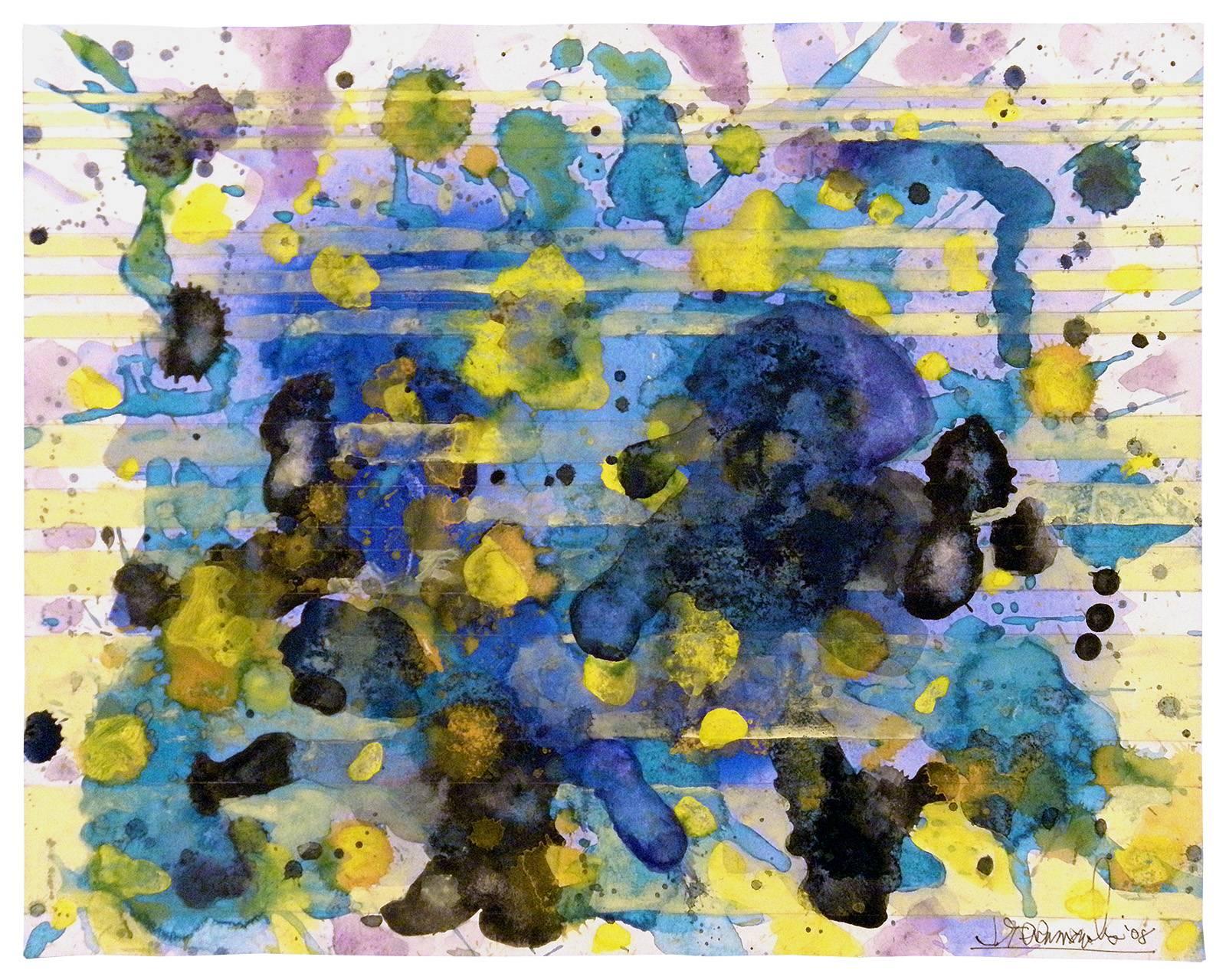 J. Steven Manolis Abstract Painting - Water Rhapsody - Sun & Water (Blue Painting)
