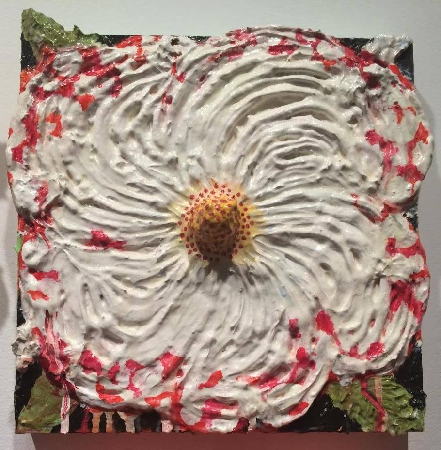 Strawberry Swirl (Fat Flowers Series, Cont. Ornamentalism, Mixed-media Painting) - Mixed Media Art by Robert Zakanitch
