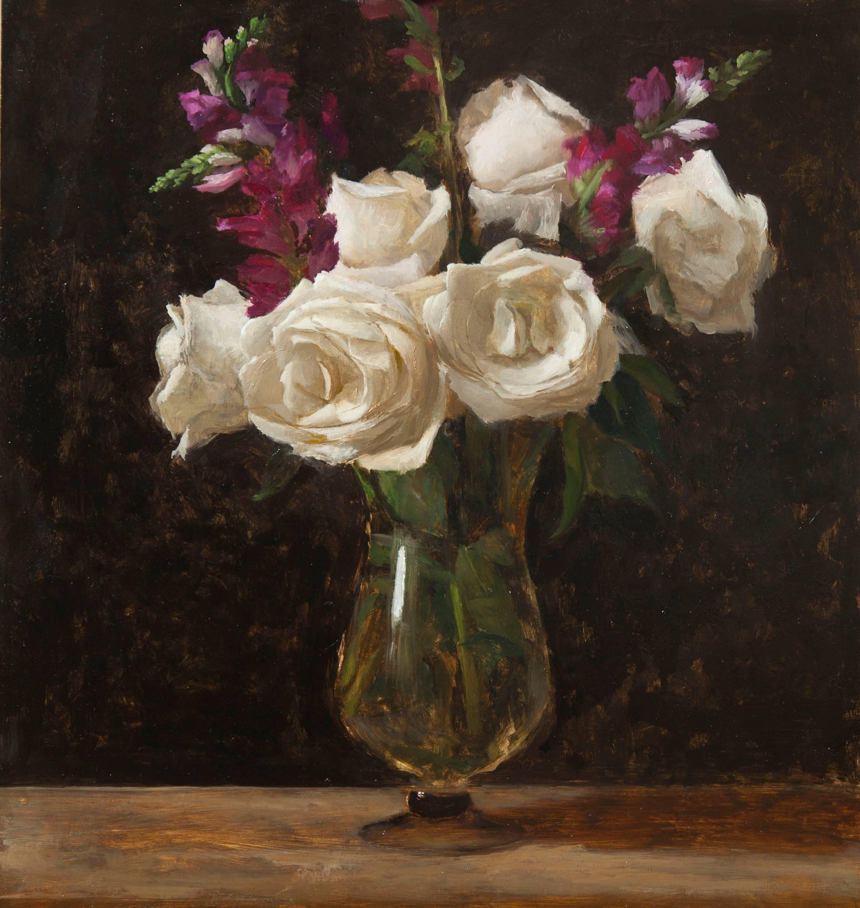 Rodrigo Mateo Still-Life Painting - White Roses