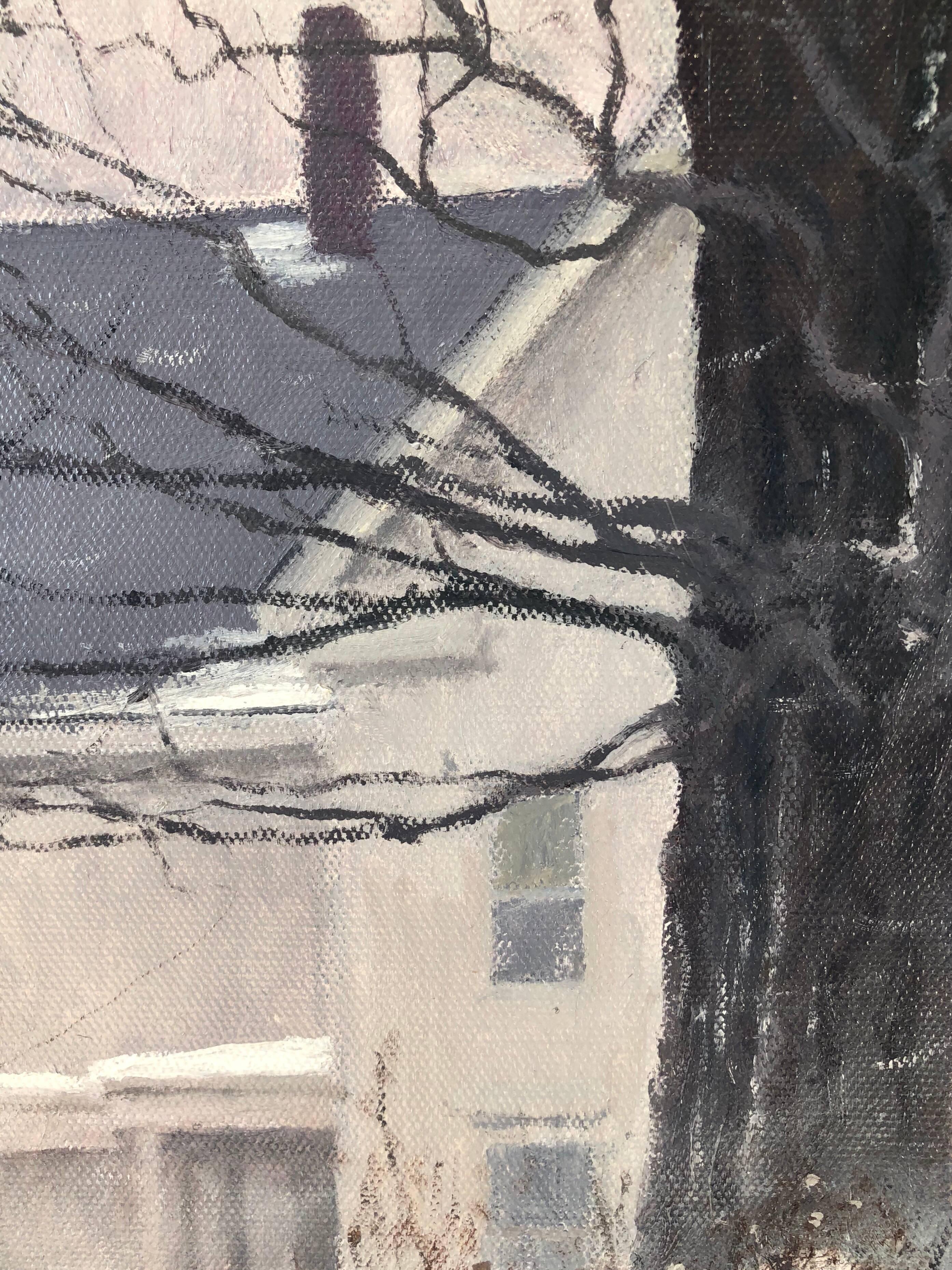 Nor’easter - Gray Landscape Painting by Brian Kliewer