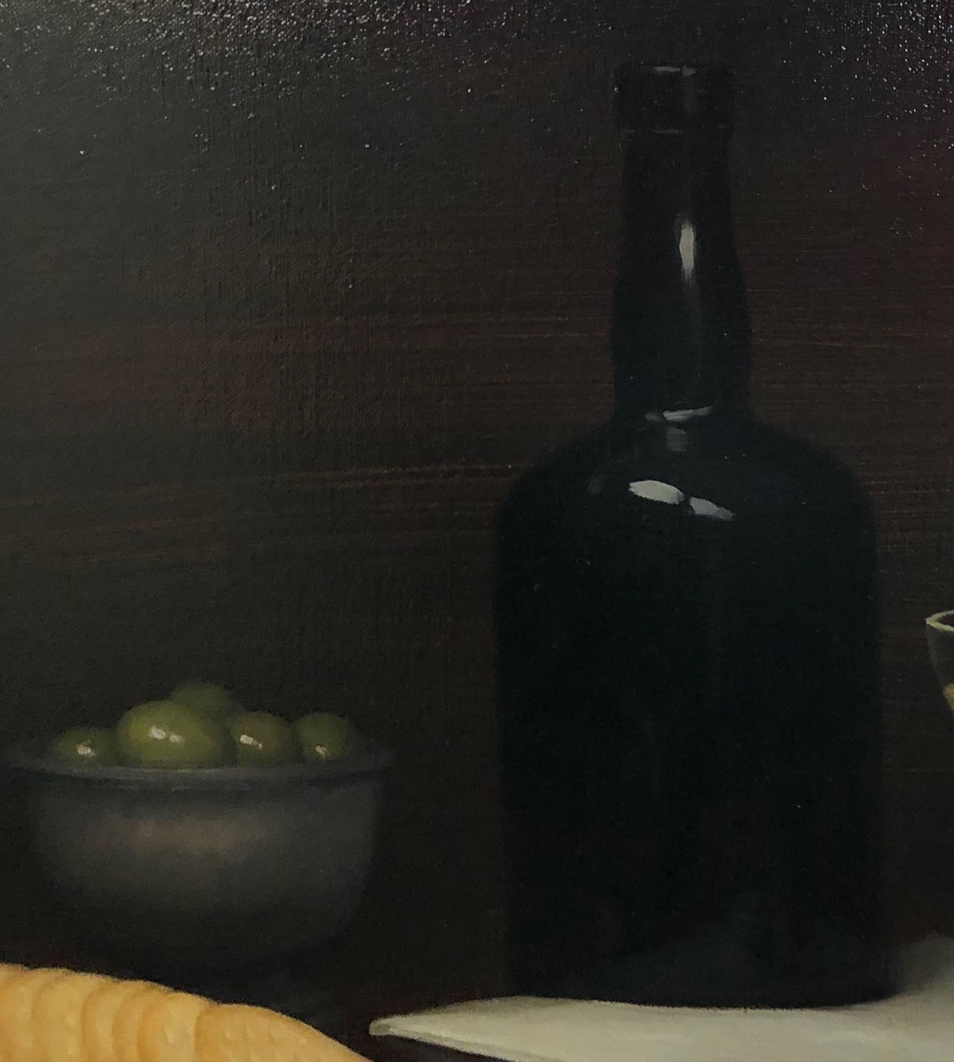 Cocktail Hour - Black Still-Life Painting by Brendan H. Johnston