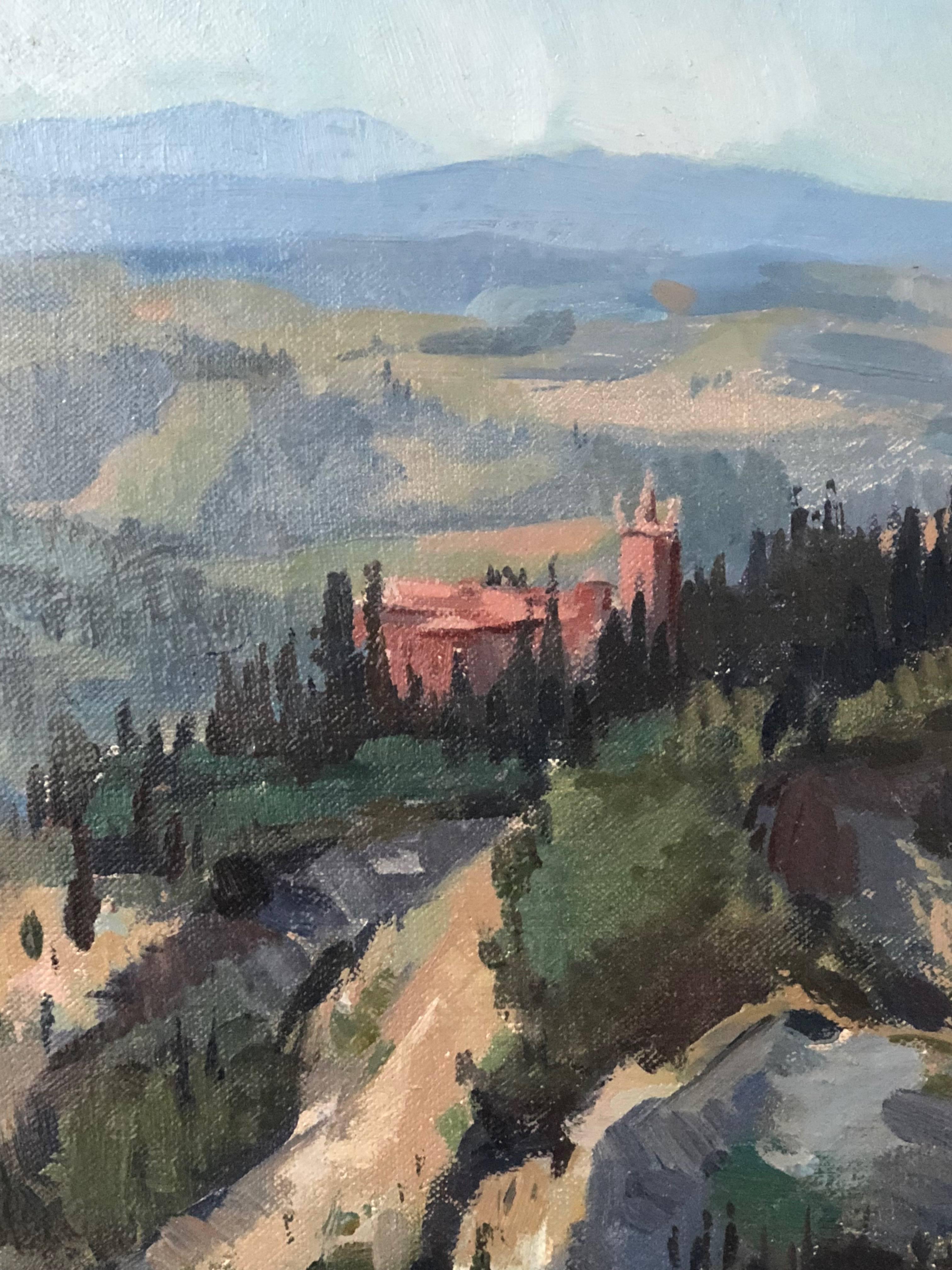 Abbazia di Monte Oliveto - Painting by Leo Mancini-Hresko