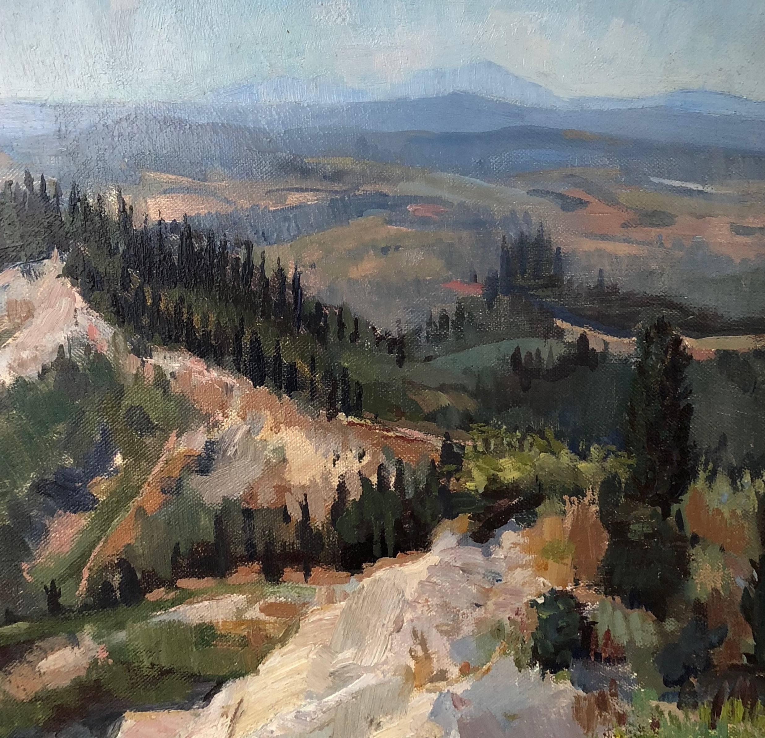 Abbazia di Monte Oliveto - American Impressionist Painting by Leo Mancini-Hresko
