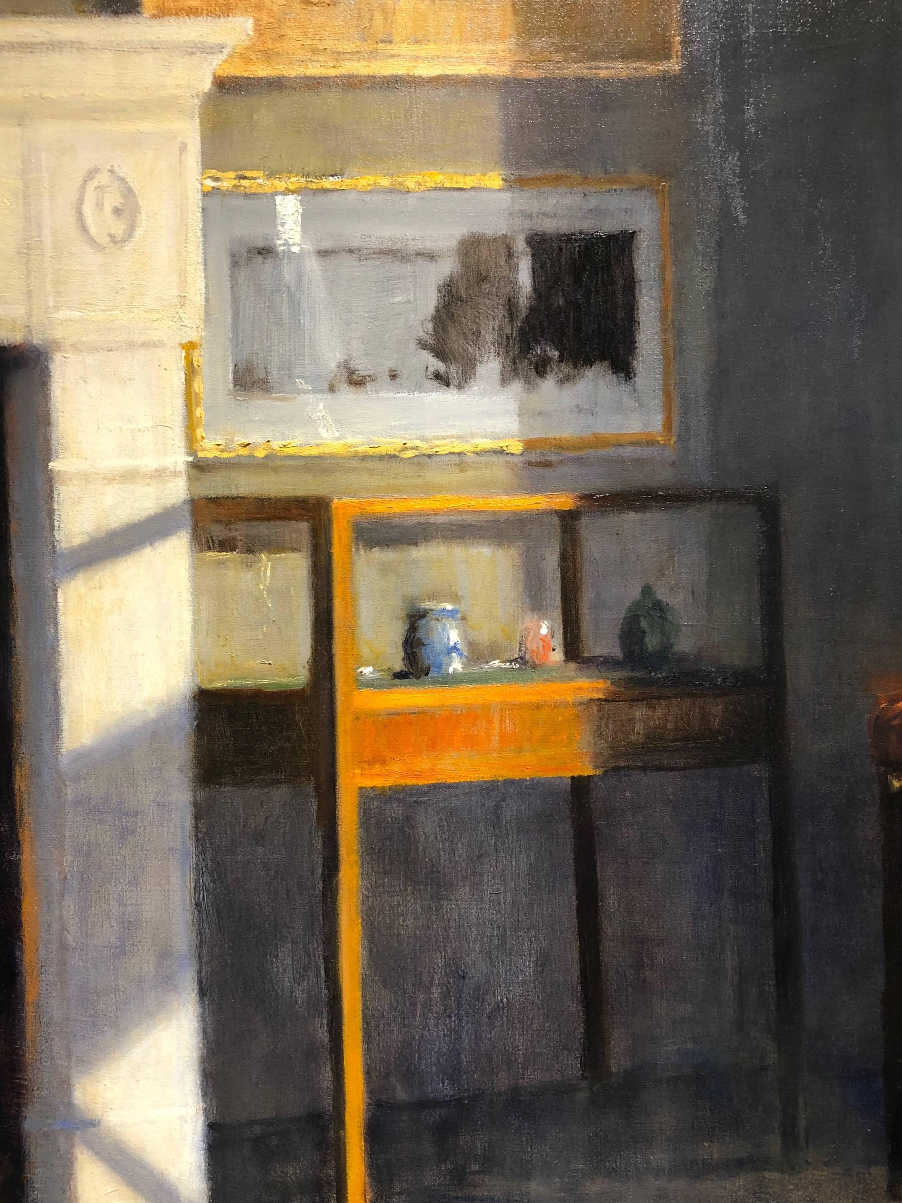 The Golden Hour - Black Interior Painting by Donald Jurney