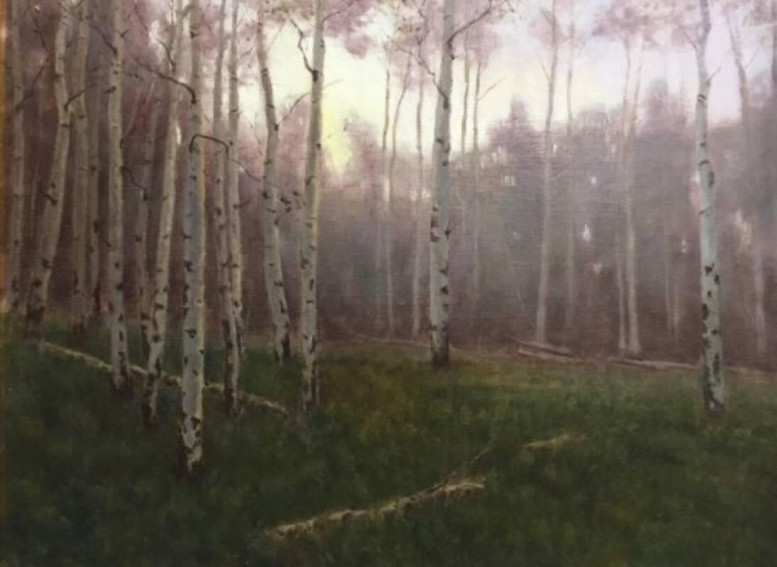 Deborah Paris Landscape Painting - Aspen Twilight