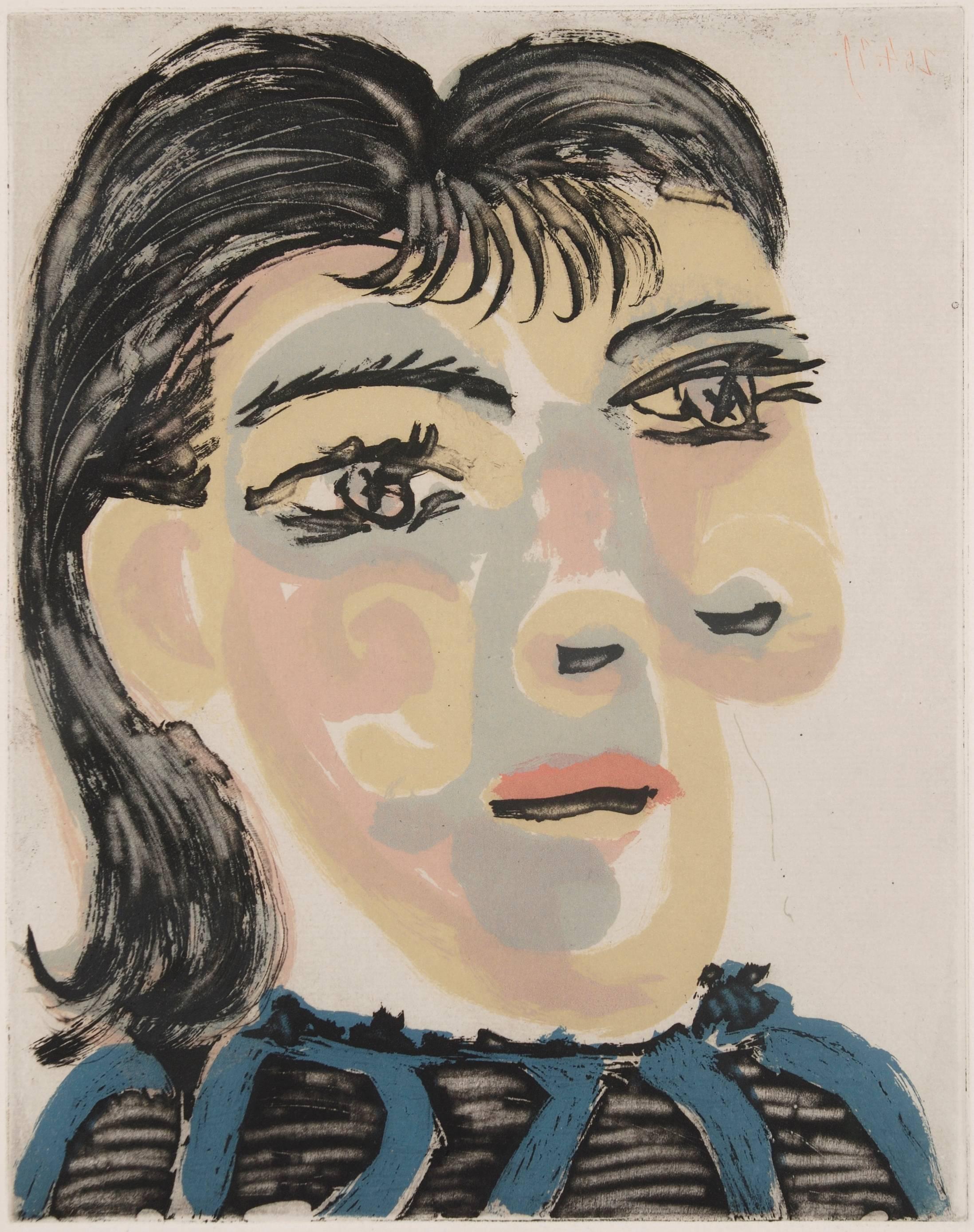 Head of a woman n° 2. Portrait of Dora Maar - Print by Pablo Picasso