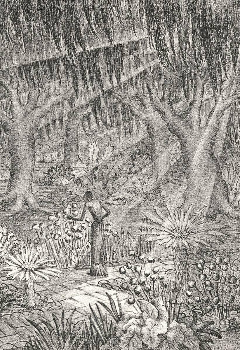 Caroline Durieux Figurative Print - Plantation Garden