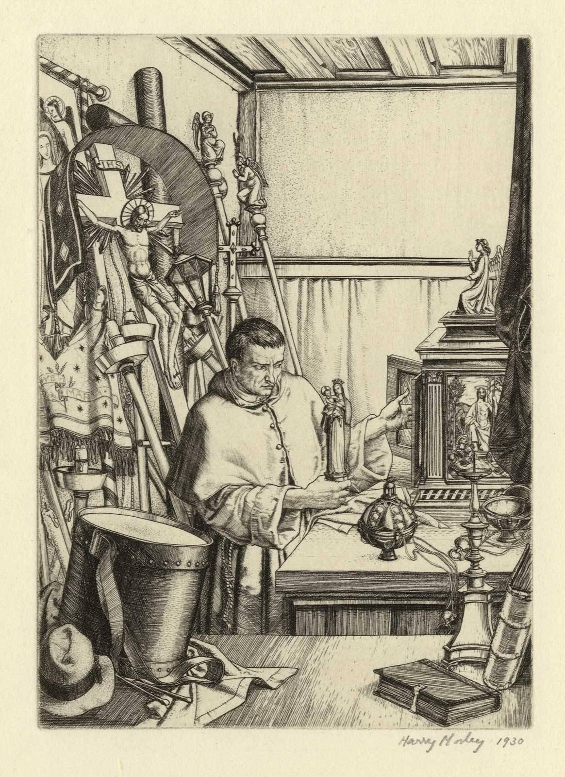 The Sacristan - Modern Print by Harry Morley