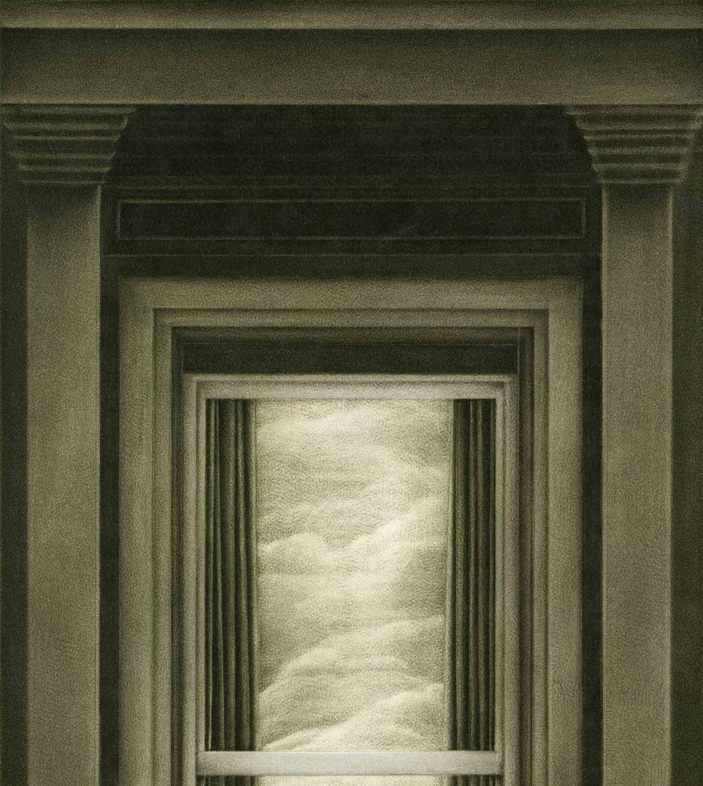 Cathedral of Dreams (Window to the world - Homage to Magritte) - Print by Dorothea Wight