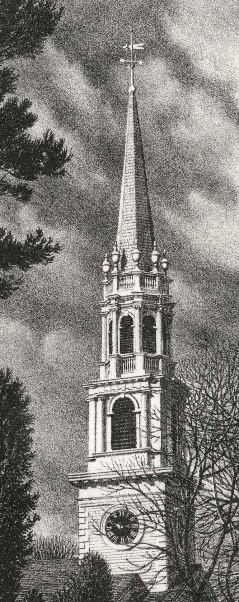 Congregational Church, Old Lyme, CT. (quintessential New England landmark) - Print by Walter DuBois Richards