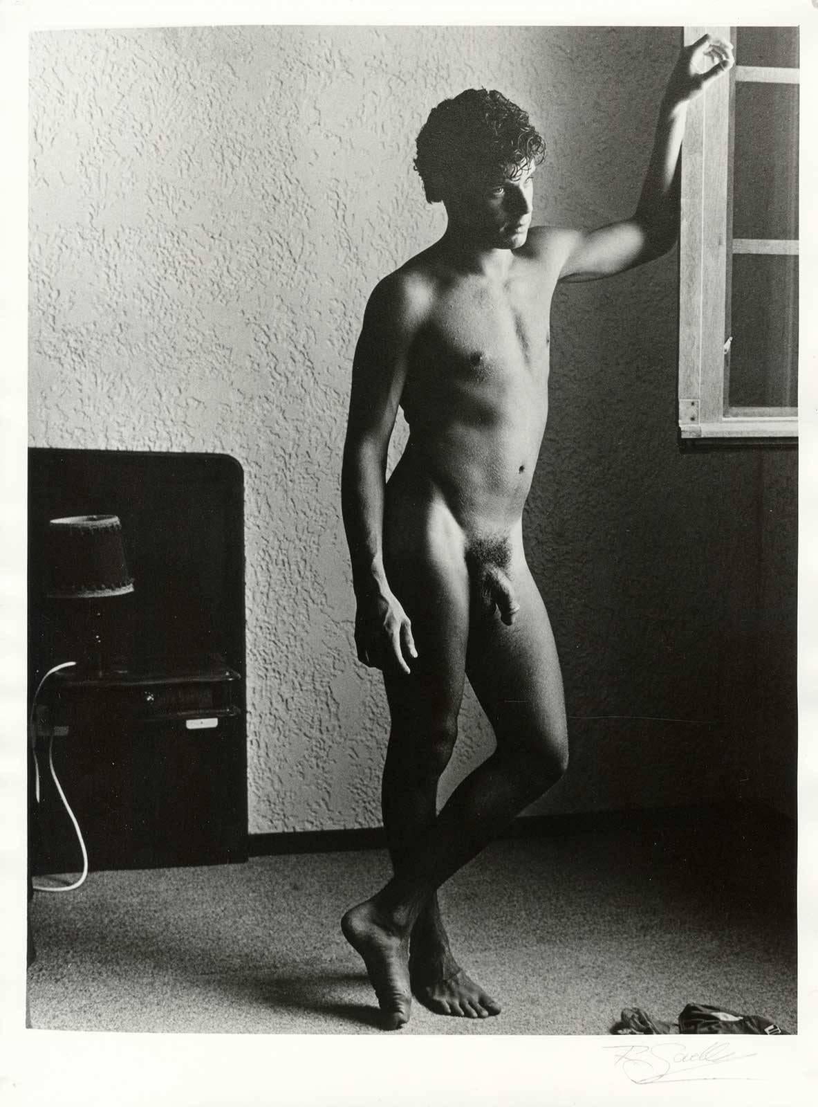 John at Arles (young sexy nude boy by window, briefs on floor) - Contemporary Photograph by Richard Sadler