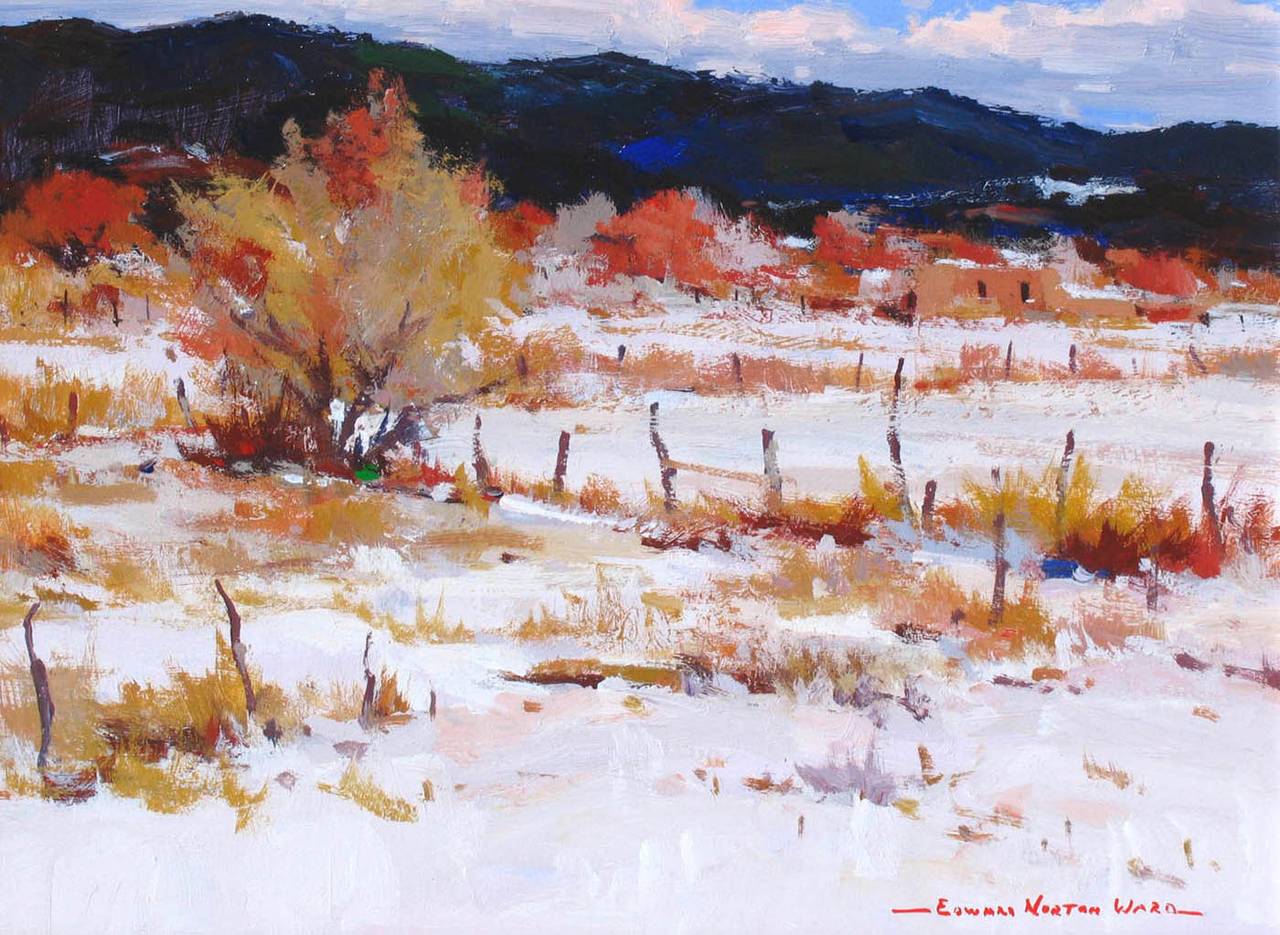 Edward Norton Ward Landscape Painting - Mid-Winter, Lower Ranchitos