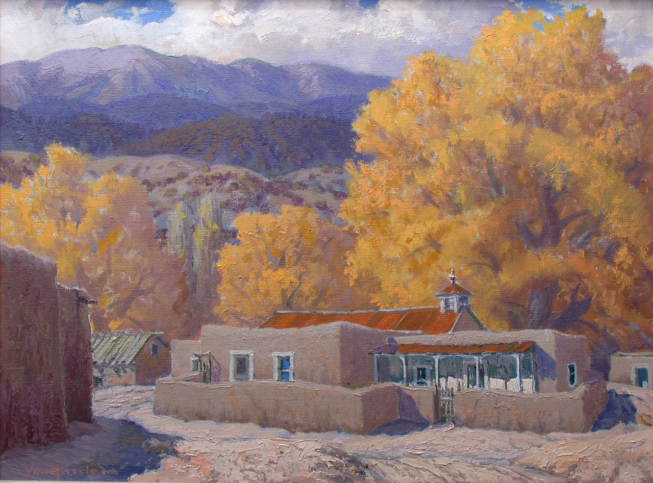 Carl von Hassler Landscape Painting - Northern New Mexico Adobe Landscape