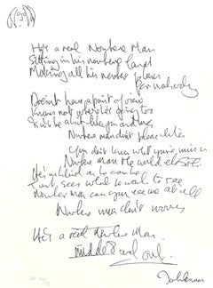 "Nowhere Man" Edizione Limitata Testi scritti a mano