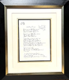 "Little Flower Princess" Limited Edition Hand Written Lyrics