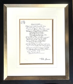 "Drive My Car" Limited Edition Hand Written Lyrics