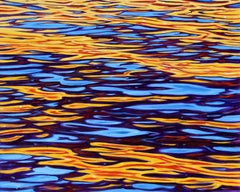 "Wave Patterns, "  Abstract Oil of water reflections by Modern Realist Tom Swimm