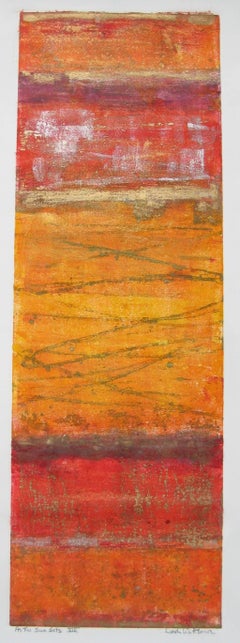 "As The Sun Sets VIII" Mixed Media Abstract by Maui Artist Linda Whittemore