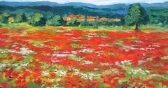 "Ocean of Poppies" Contemporary Impressionist Oil Painting In Provence