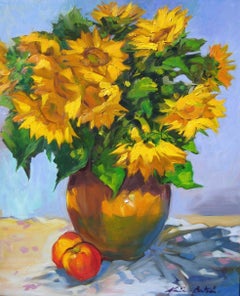 "Bounty of Sunflowers" Contemporary Impressionist Painting by Maria Bertran