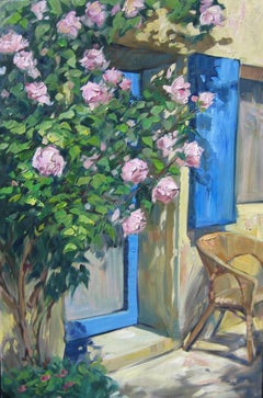 "Nicole's  Doorway" Contemporary Impressionist Oil Painting by Maria Bertran