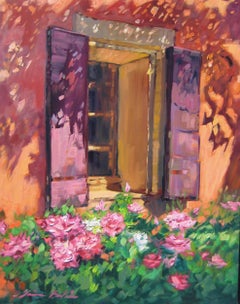 "Moving Shadows In The Window"  Impressionist Oil Painting by Maria Bertran