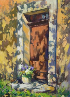 "Shadows On The Door" Contemporary Impressionist Oil Painting by Maria Bertran