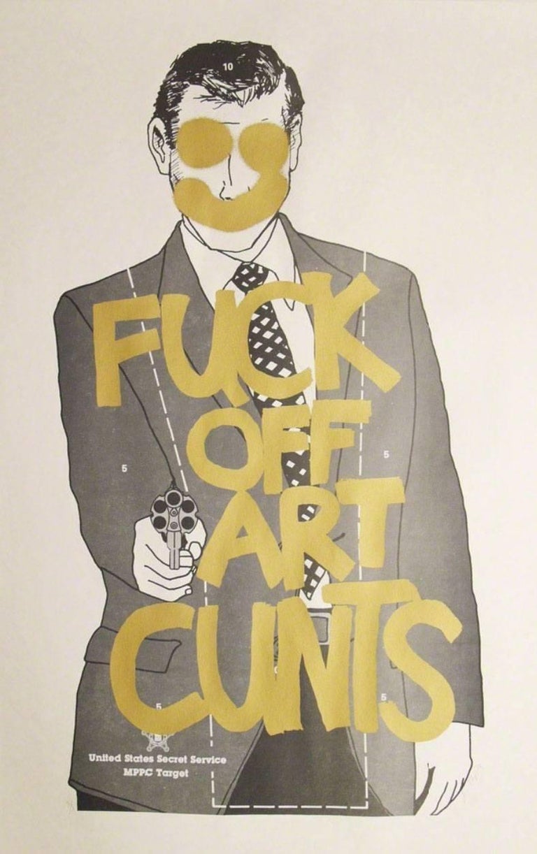 Simon Thompson Fuck Off Art Cunts Gold For Sale At 1stdibs