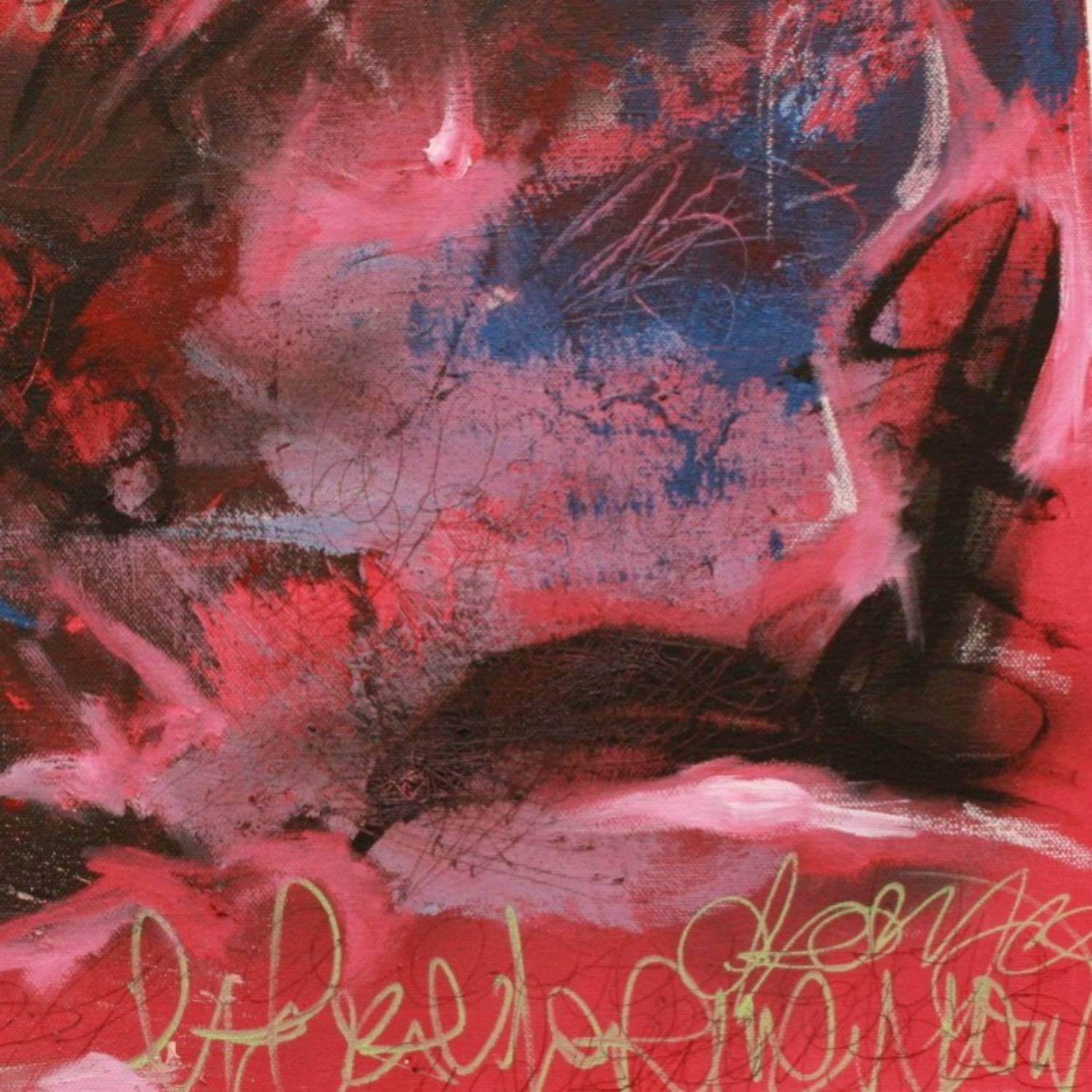 Pink 1, 029 - original red abstract painting by Kieva Campbell For Sale 6