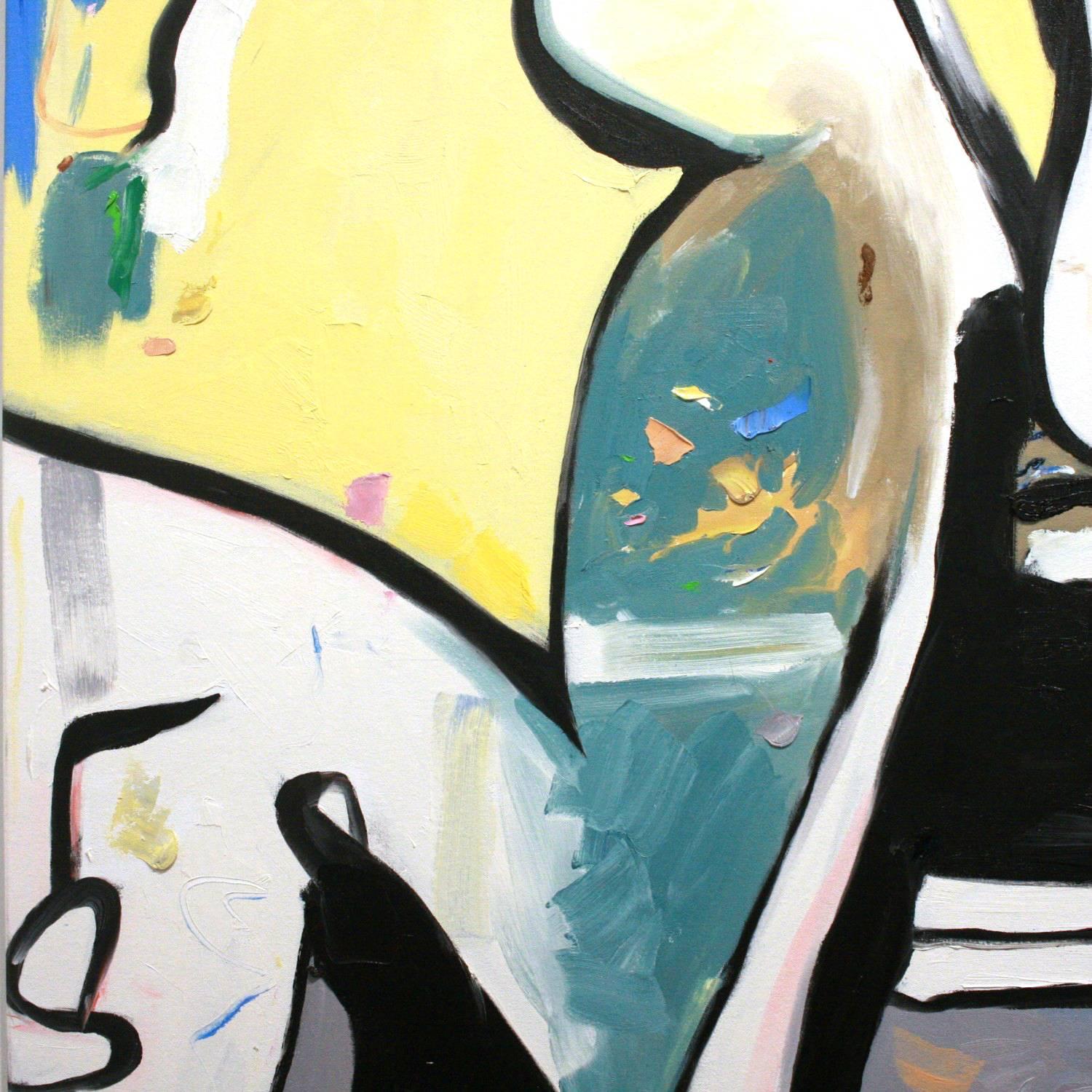 Long Hot Summer II - original oversized yellow abstract painting by Tyrone Layne For Sale 2