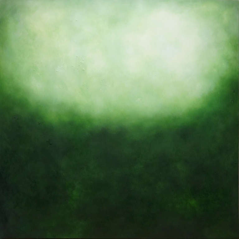 Green Om - Painting by Julie Hedrick